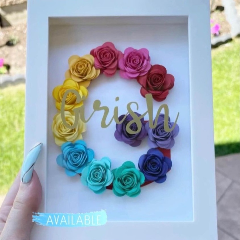 Personalized flowers frame. 🎀